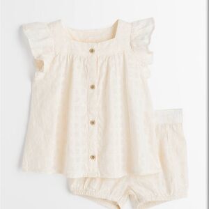 H&M two pieces cotton Cream set